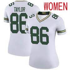 Women Green Bay Packers #86 Malik Taylor Nike White Game NFL Jersey